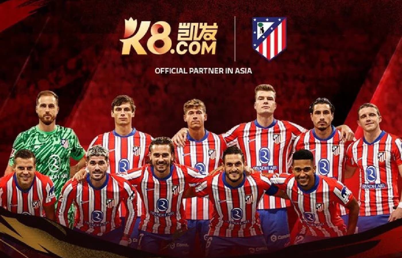 Operadora K8 é a nova parceira oficial de apostas do Atlético de Madrid na Ásia 