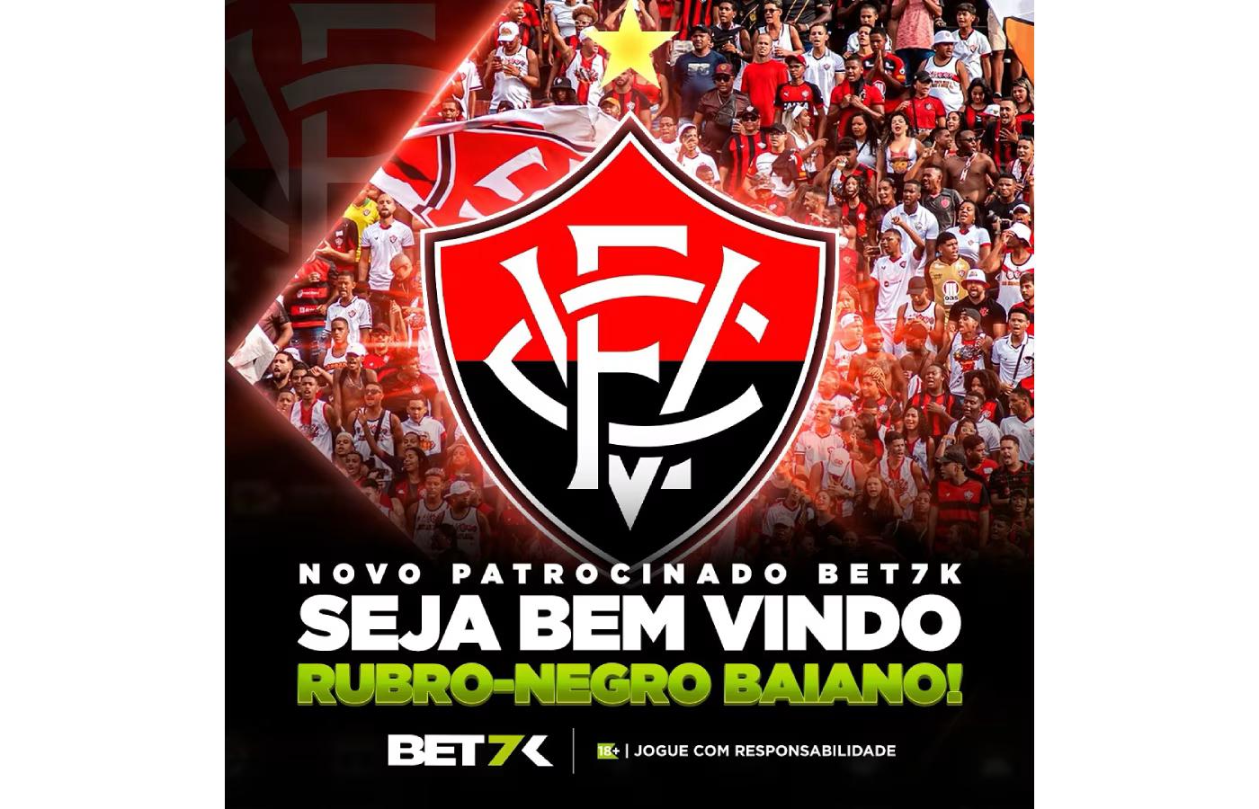 Vitória substitui Betsat e anuncia Bet7k como patrocinador máster por três anos