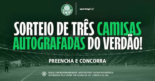Sportingbet promove sorteio de camisas oficiais autografadas do Palmeiras