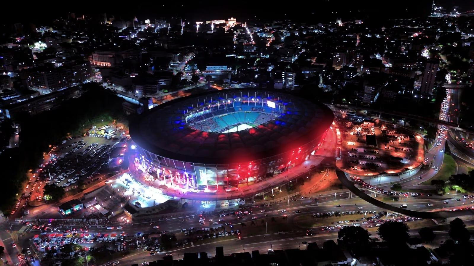 Casa de Apostas Arena Fonte Nova apresenta show de iluminação para Bahia x Fluminense