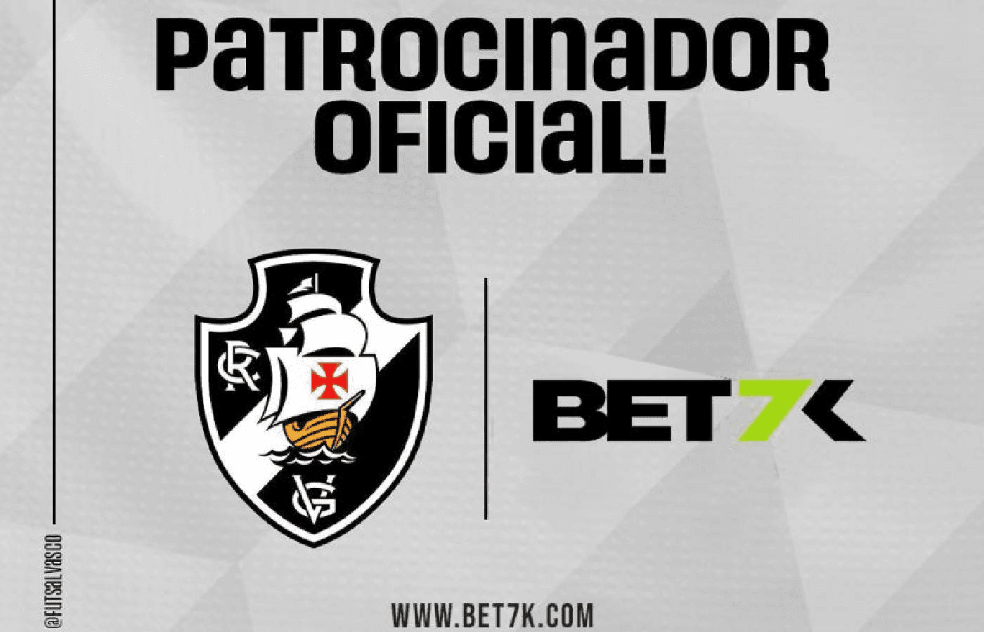 Operadora brasileira Bet7k anuncia parceria com o time de futsal do Vasco da Gama