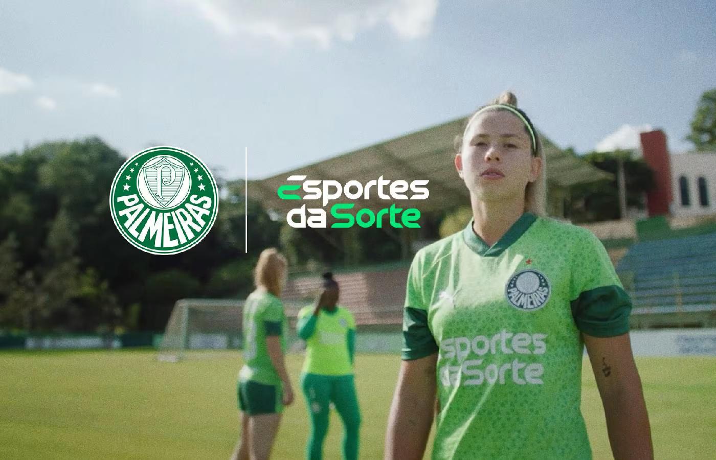 Esportes da Sorte e Palmeiras homenagem atletas em campanha em apoio ao futebol feminino
