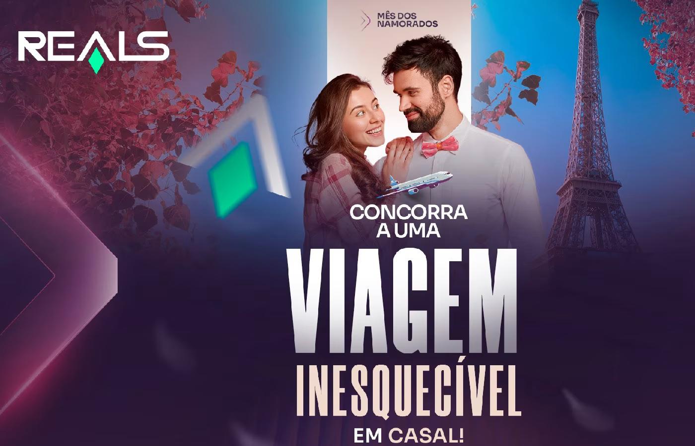 No mês dos namorados, Reals presenteará casal com vale-viagem de R$ 20 mil