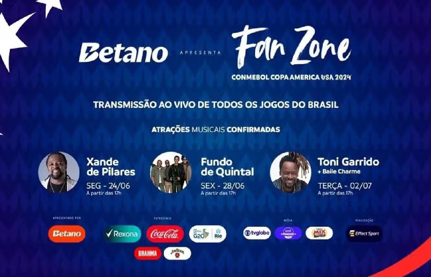 Copa América: Betano promove Fan Zone em Copacabana com shows gratuitos 