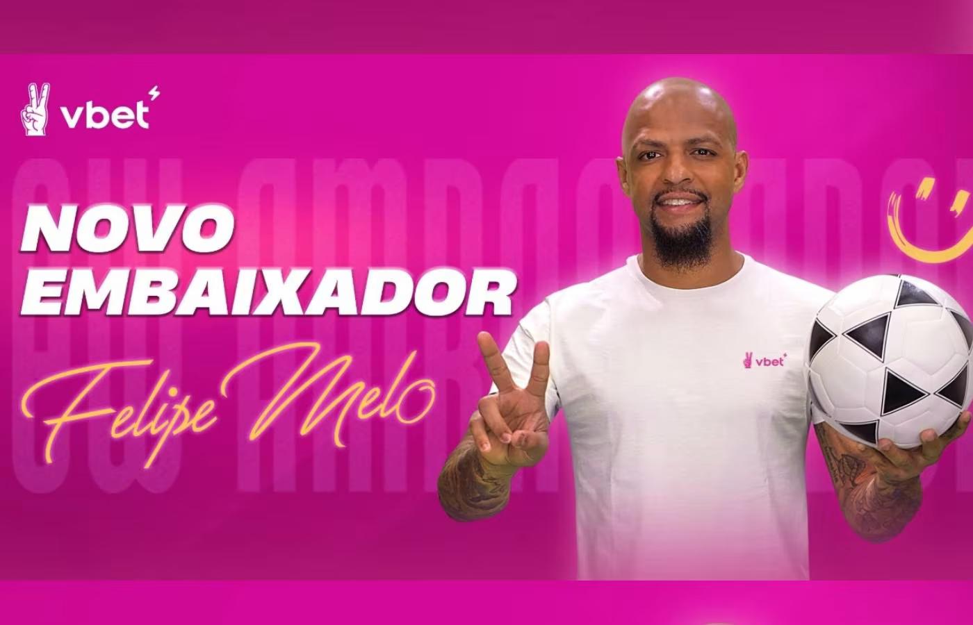Casa de apostas VBET anuncia Felipe Melo como novo embaixador 