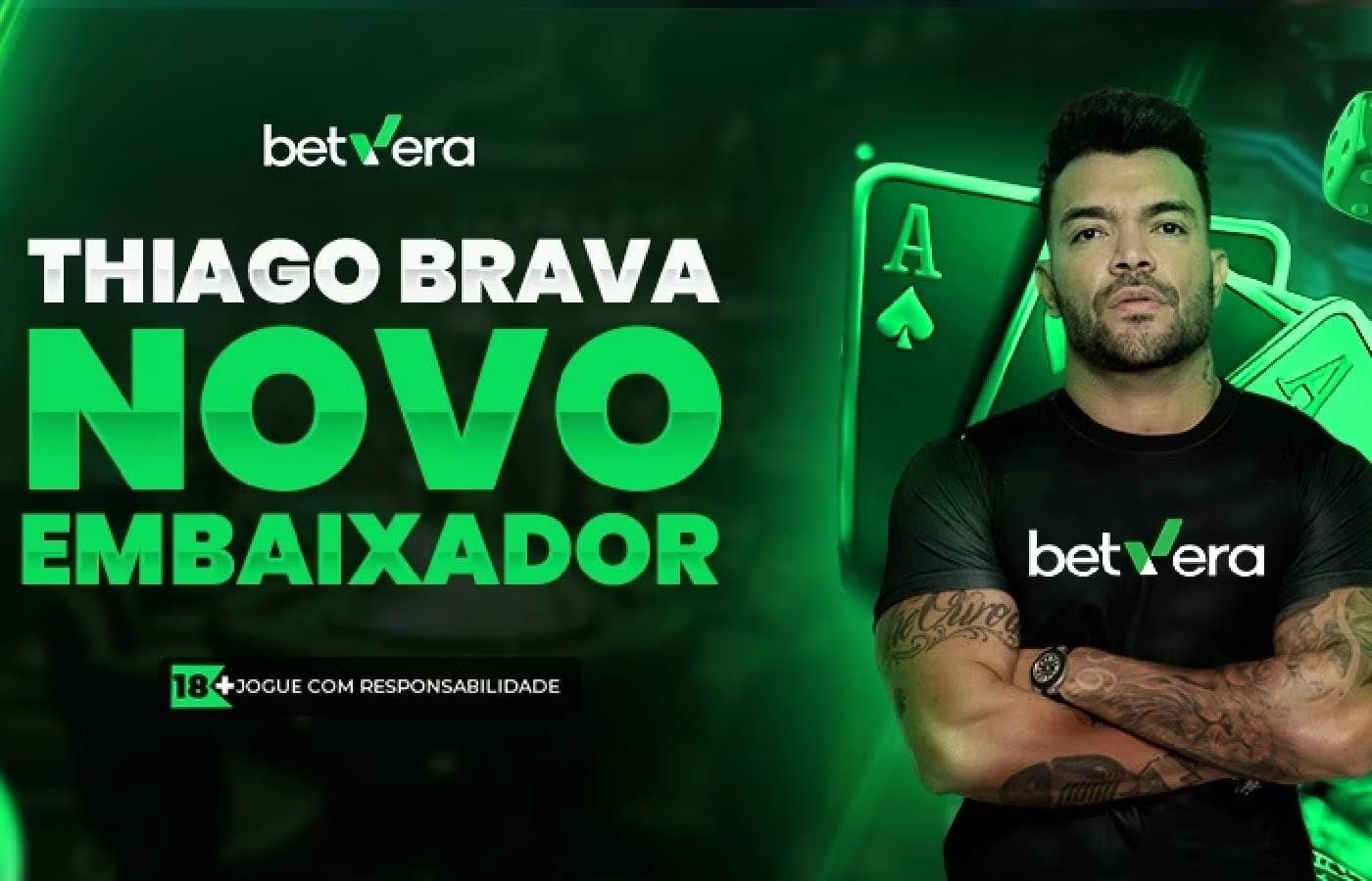 Casa de apostas BetVera anuncia cantor Thiago Brava como novo embaixador 