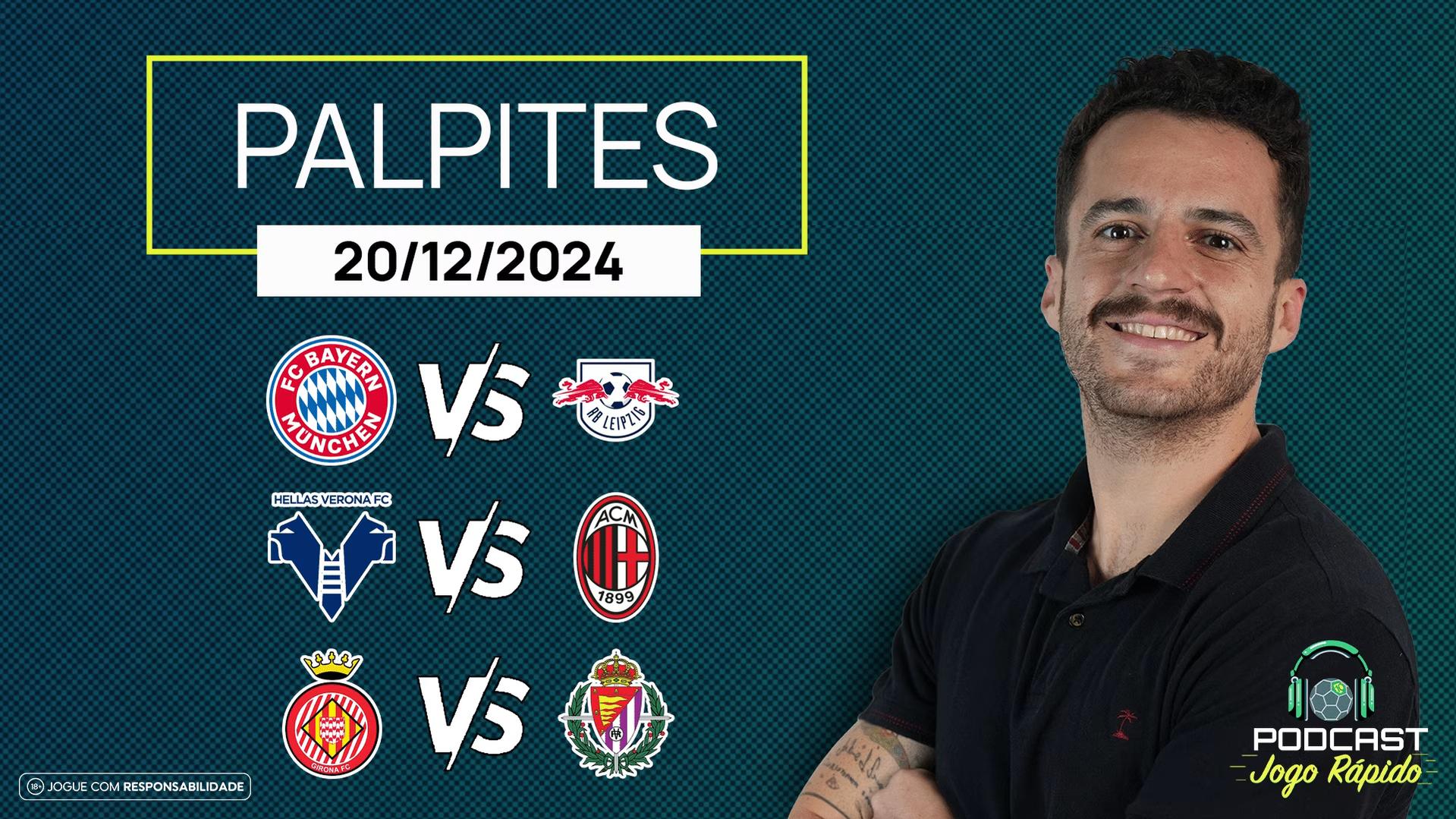 Palpites para Campeonato Alemão, Italiano e Espanhol na sexta 20 de dezembro