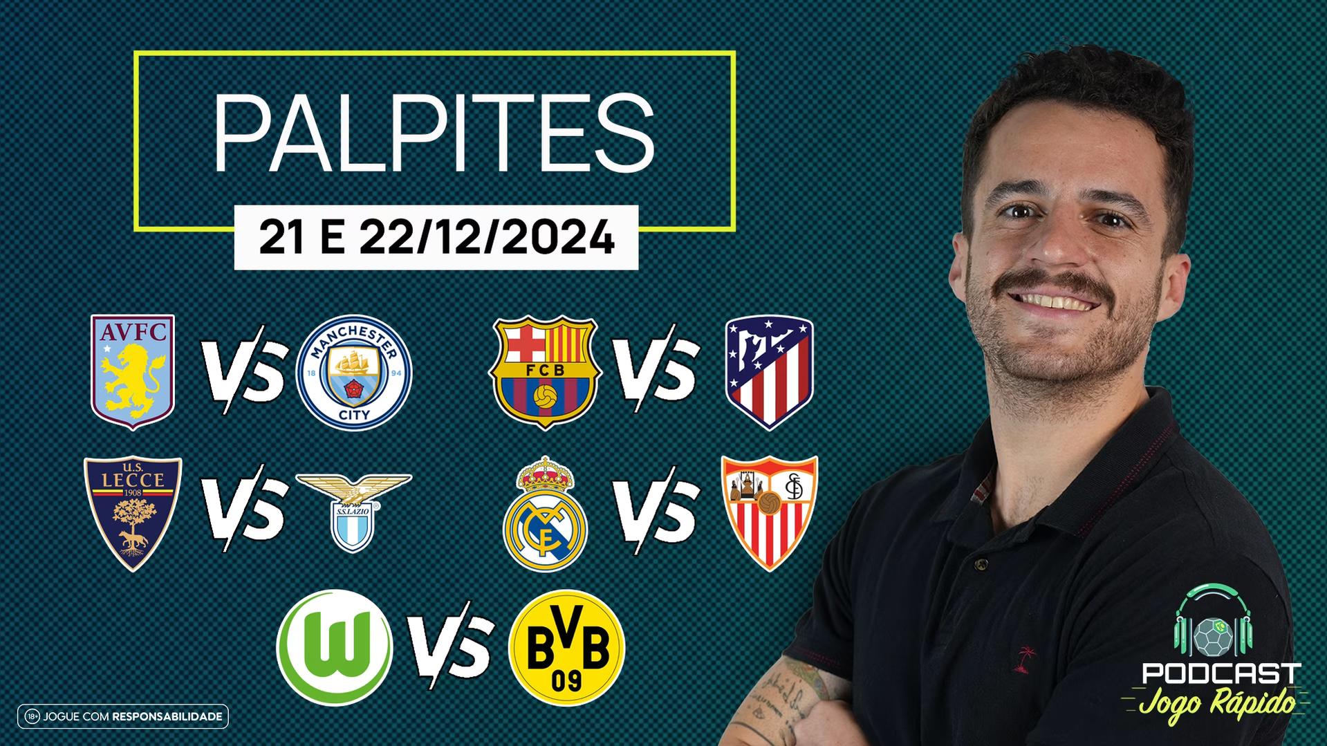 Palpites futebol europeu no fim de semana 21 e 22/12/2024