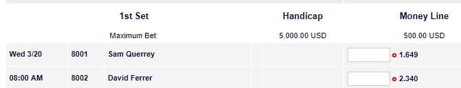 1 set winner