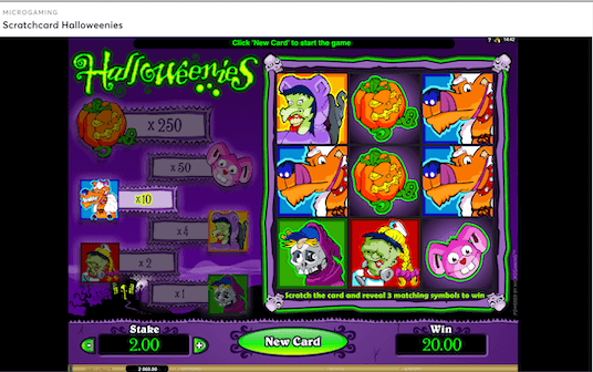 scratchcard halloweenies