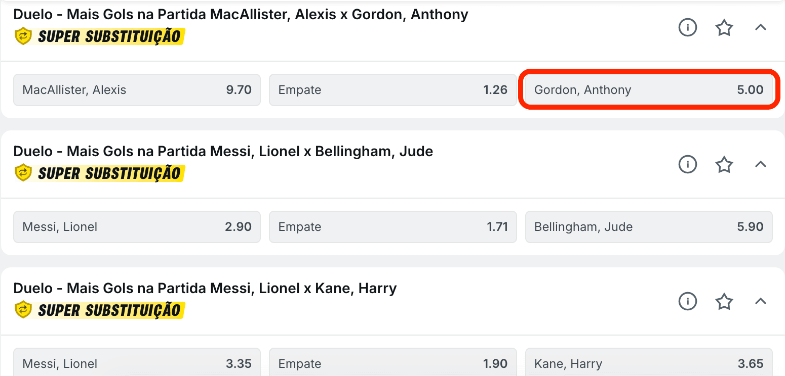 apostar duelo de gols
