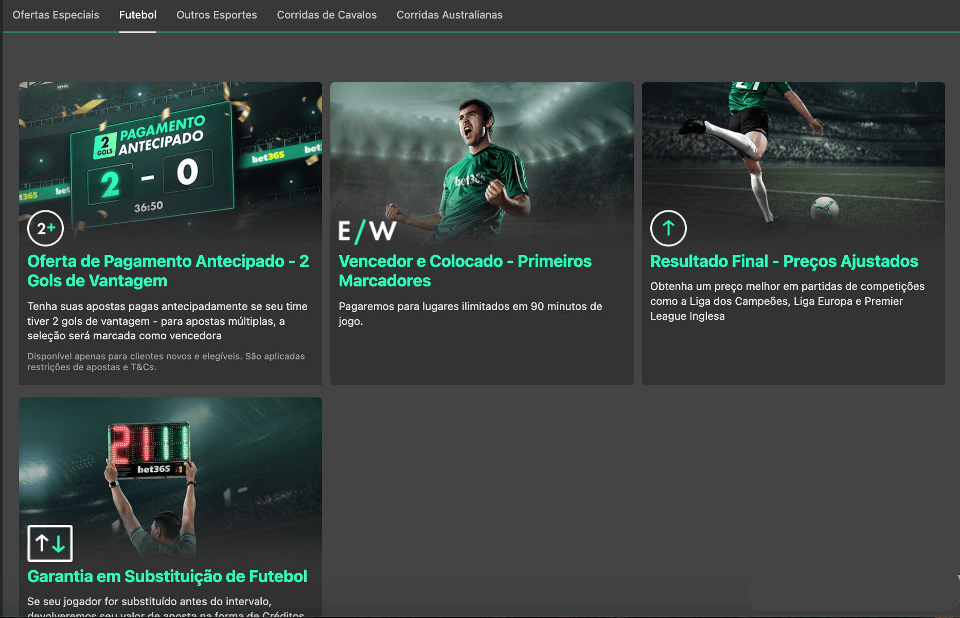 bet365 ofertas apostas futebol