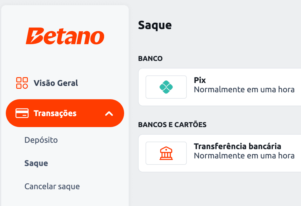 sacar com pix na betano
