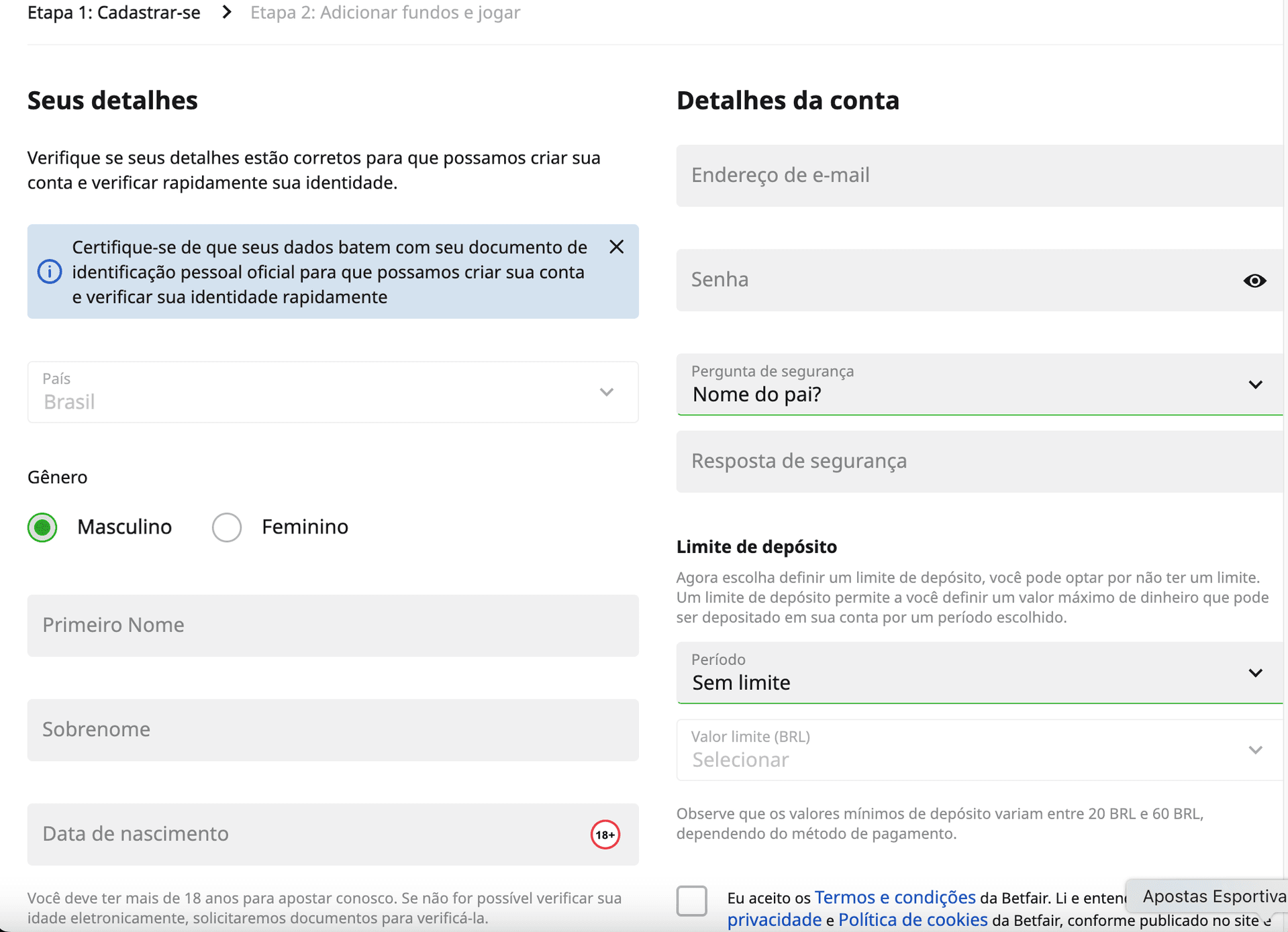 criar conta betfair