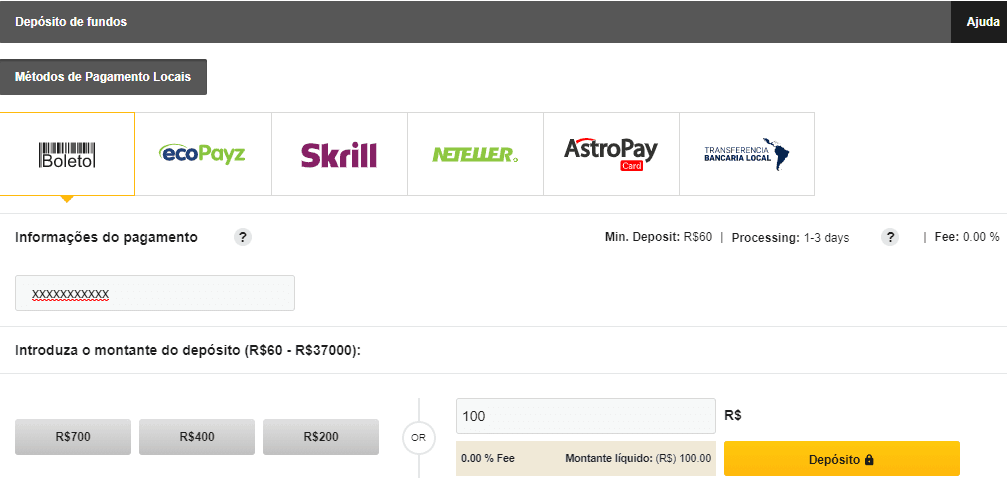 formas de deposito betfair