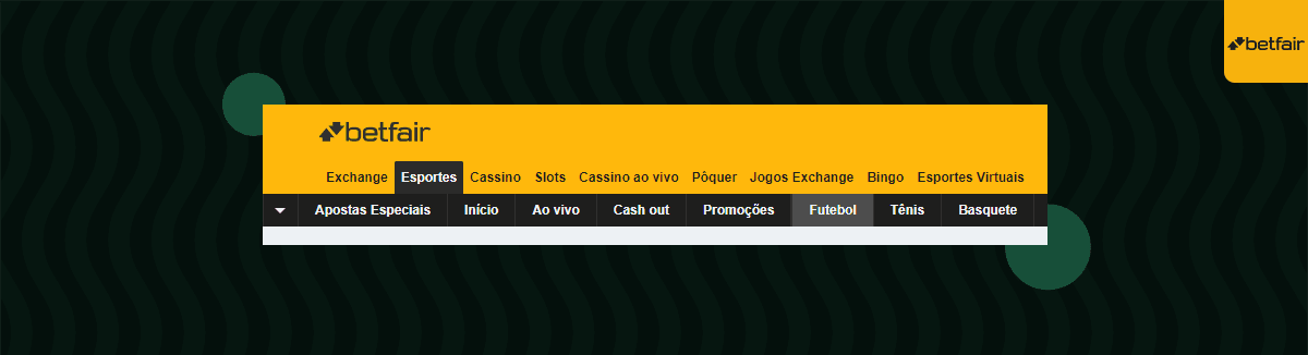 menu de apostas betfair