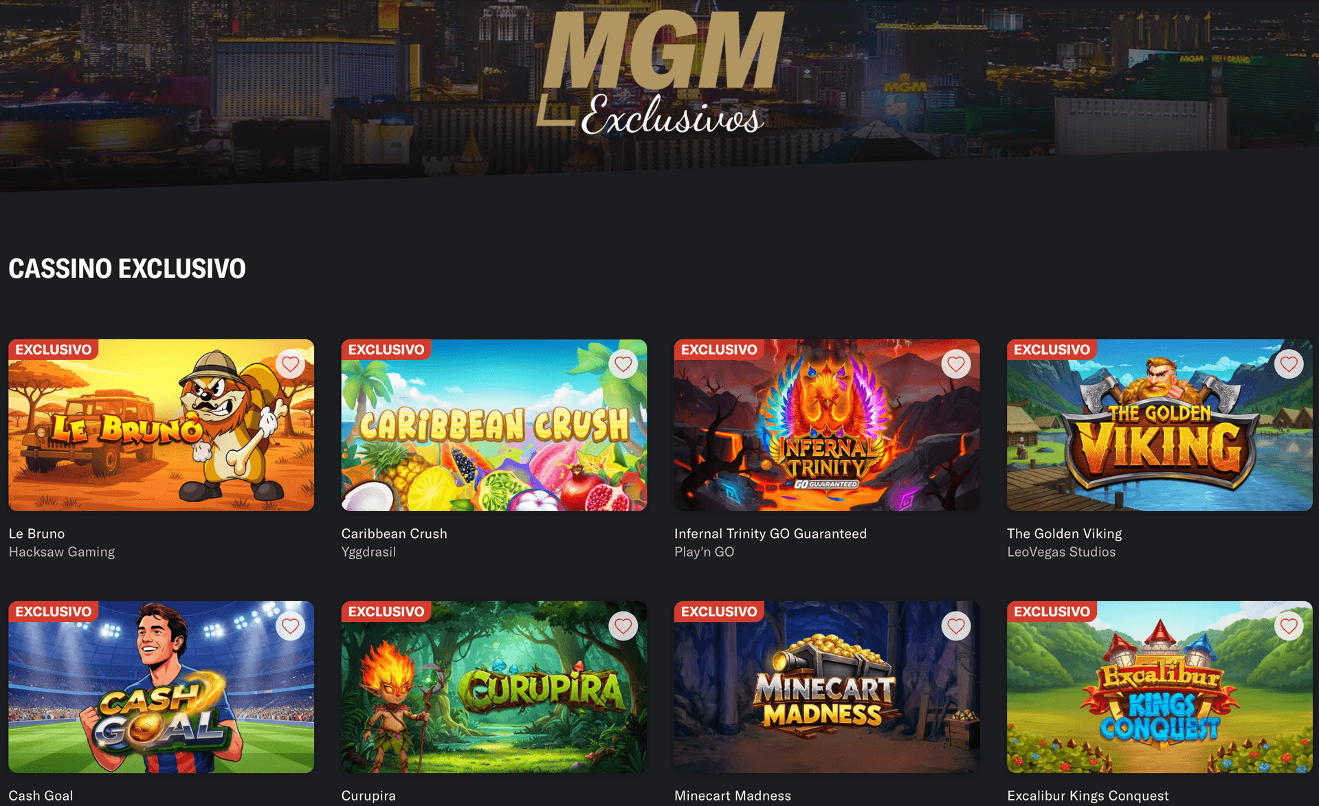 jogos exclusivos betmgm