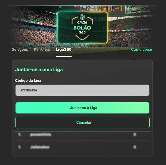 entrar liga do bolao bet365