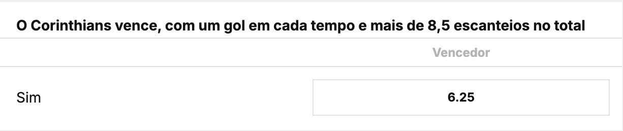 apostar coritiba corinthians