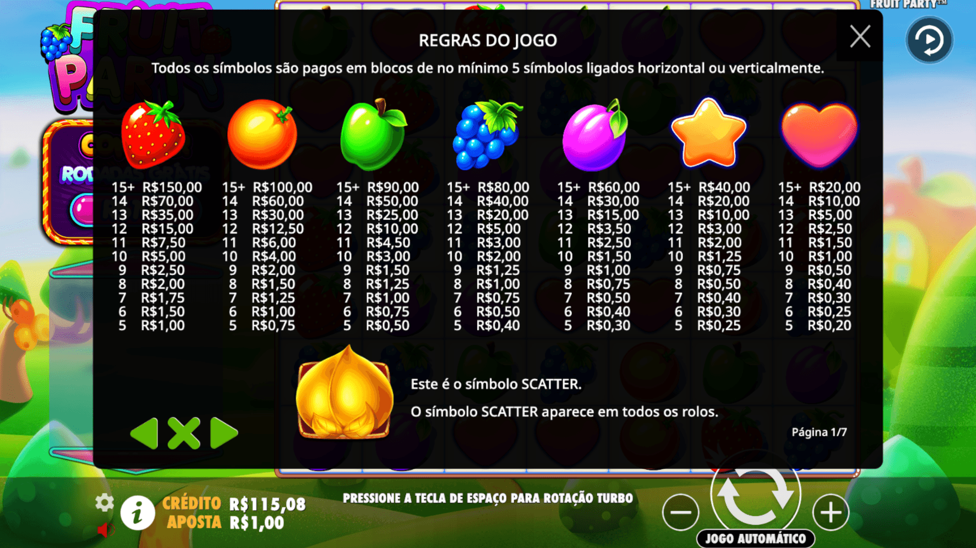 fruit party como jogar