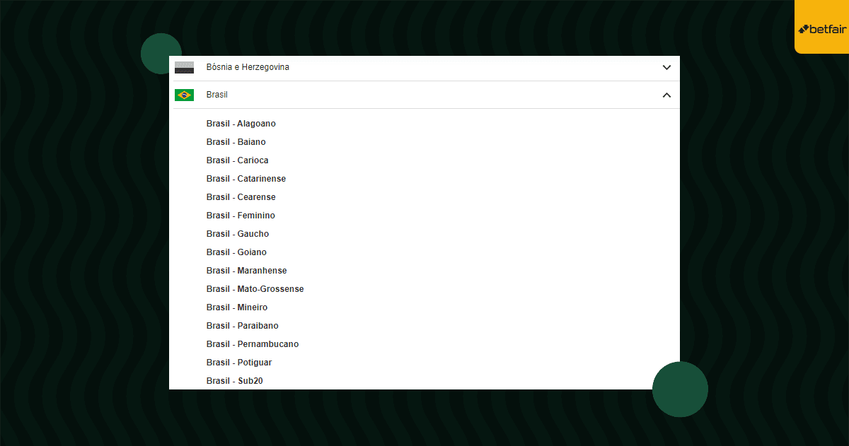 estaduais para apostar betfair