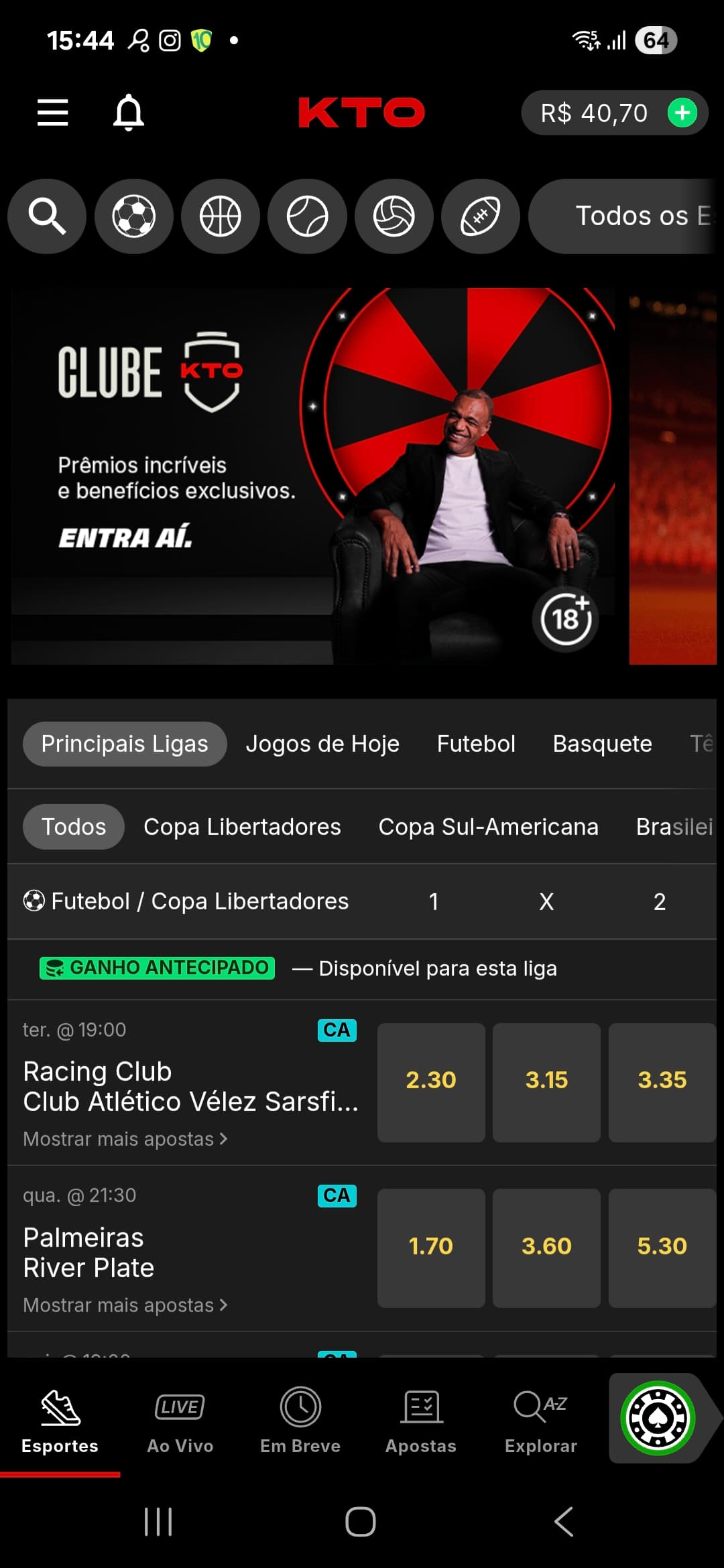 aplicativo kto apostas