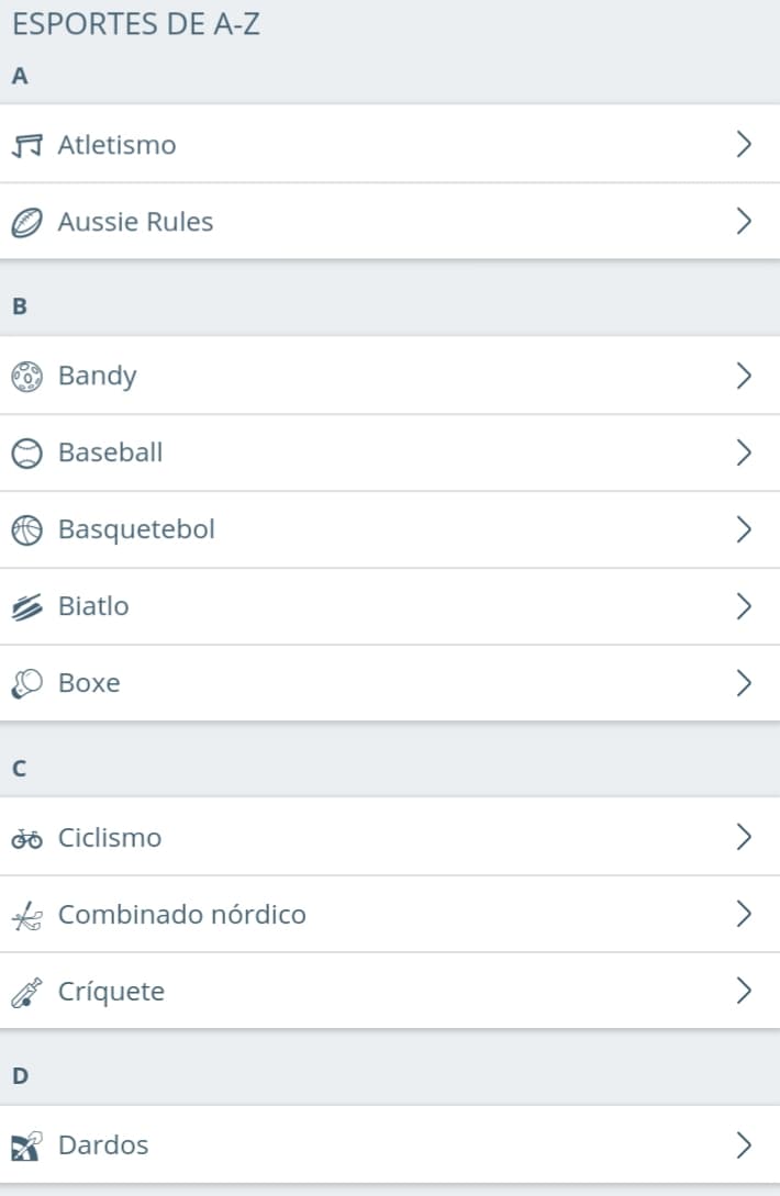 menu de esportes betgol