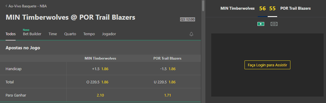 nba ao vivo bet365