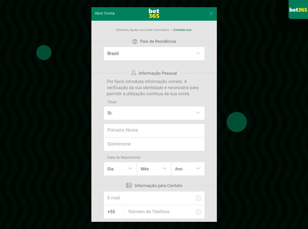 tela bet365 criar conta