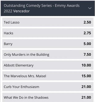 odds emmy melhor serie de comedia betsson