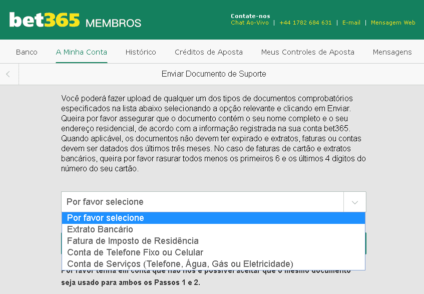 tela documento de suporte