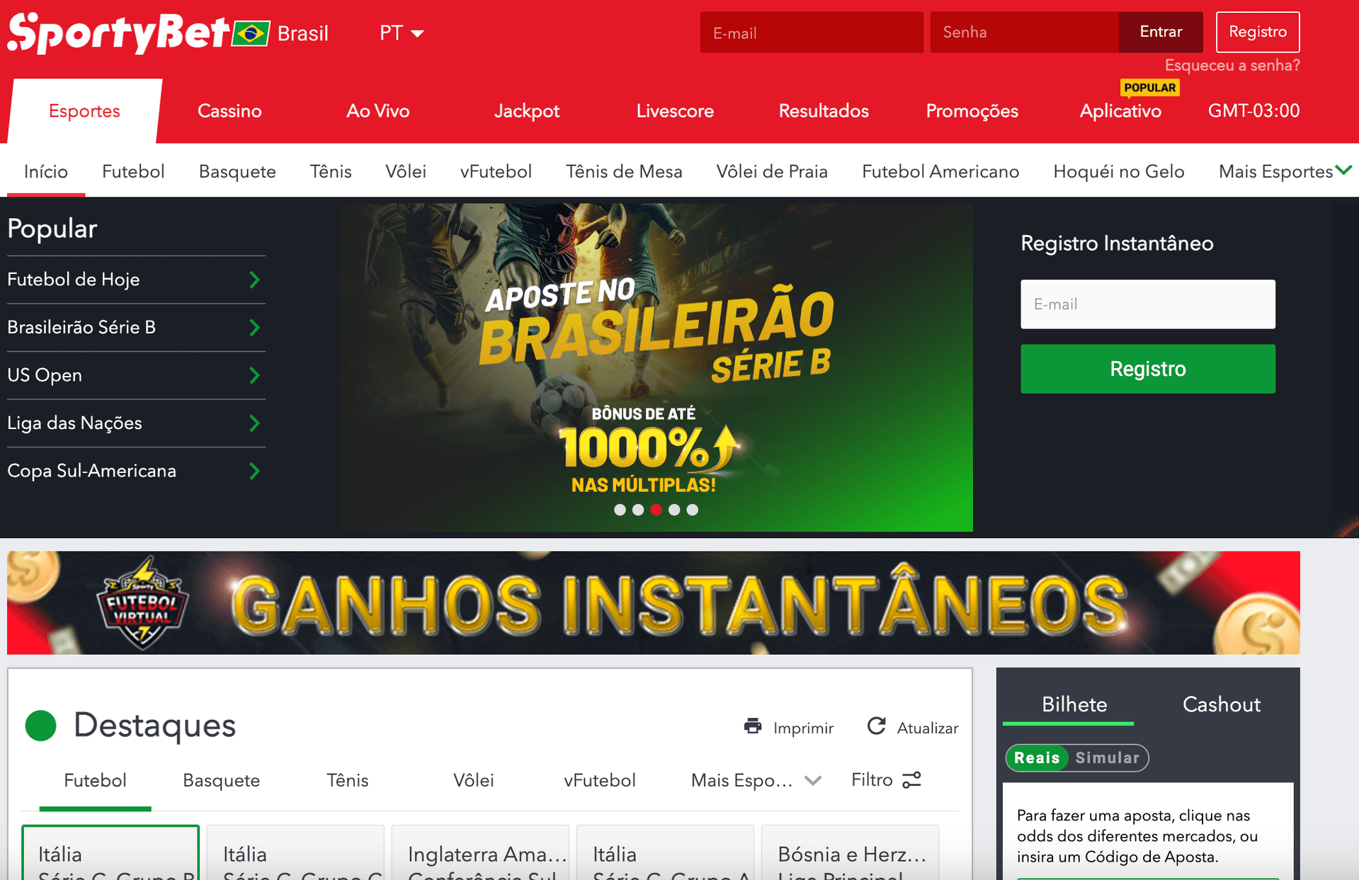 printscreen site sportybet