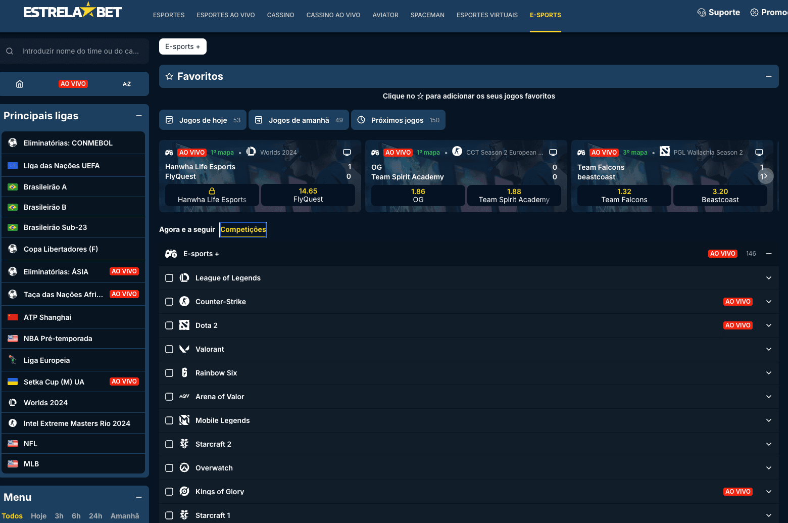printscreen estrela bet apostar esports