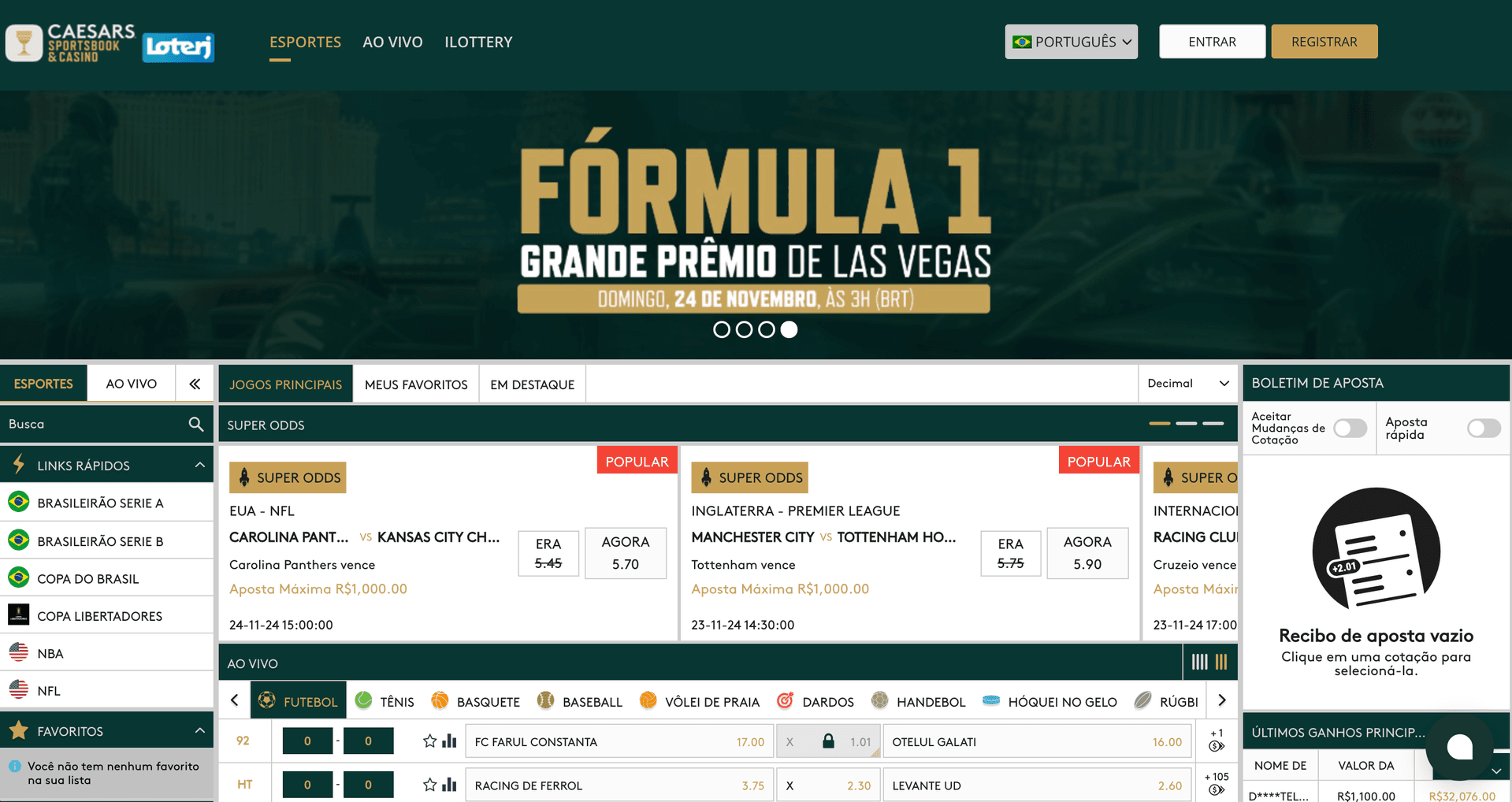 pagina principal caesars sports casino brasil