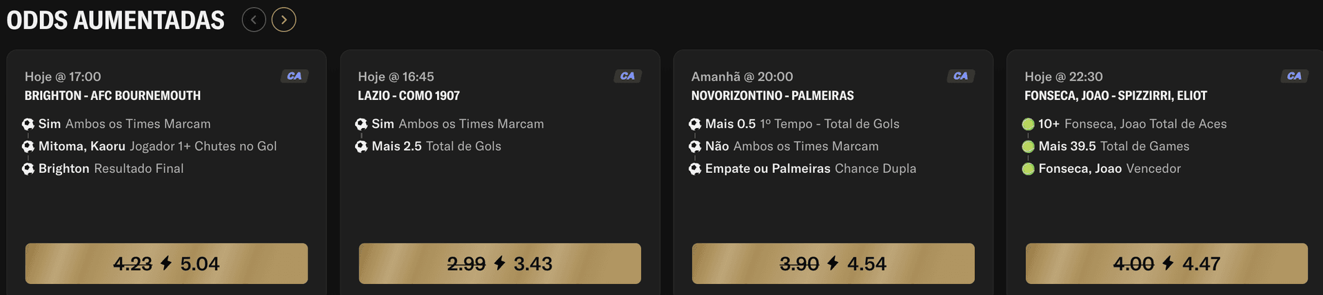 odds aumentadas betmgm