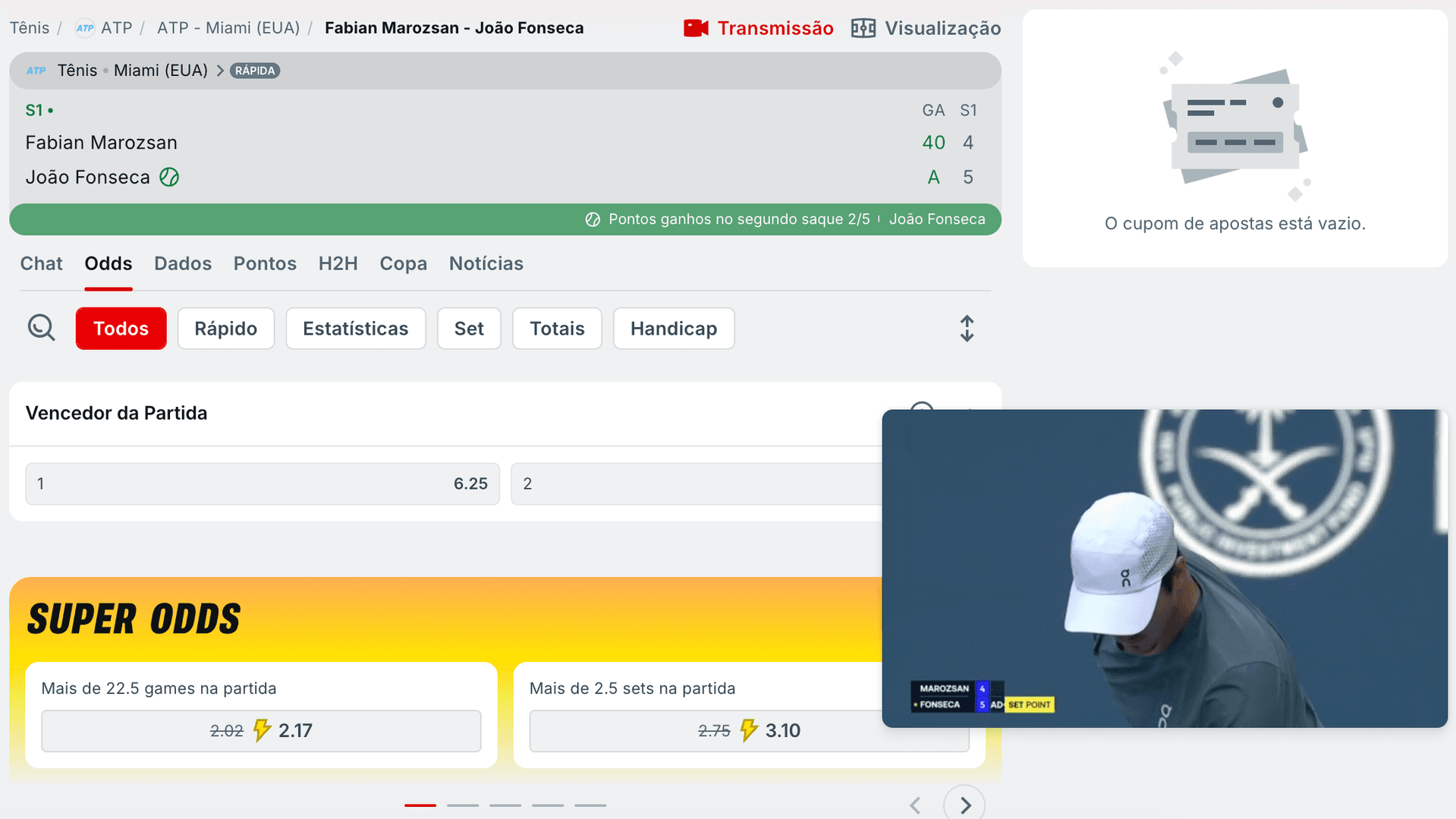apostar com livestreaming