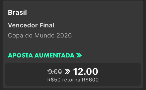 brasil vencedor copa odds aumentadas bet365