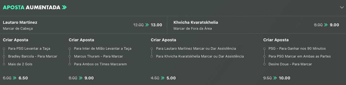 apostar aumento odds champions league final