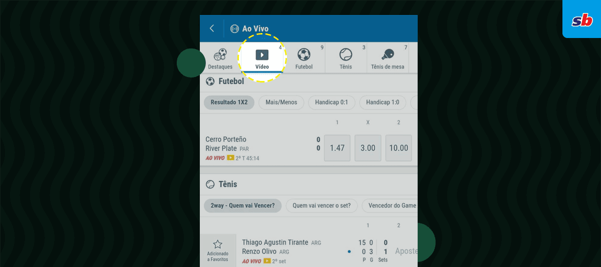 icone de transmissao sportinbet