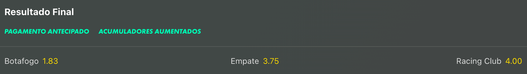 odds recopa sulamericana resultado