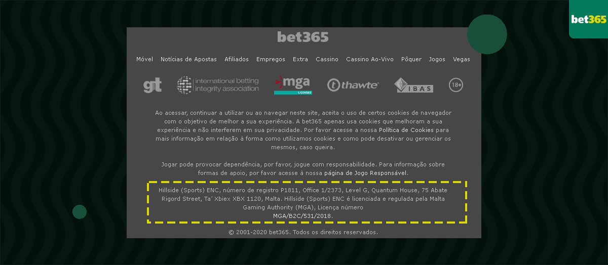 certificado internacional bet365