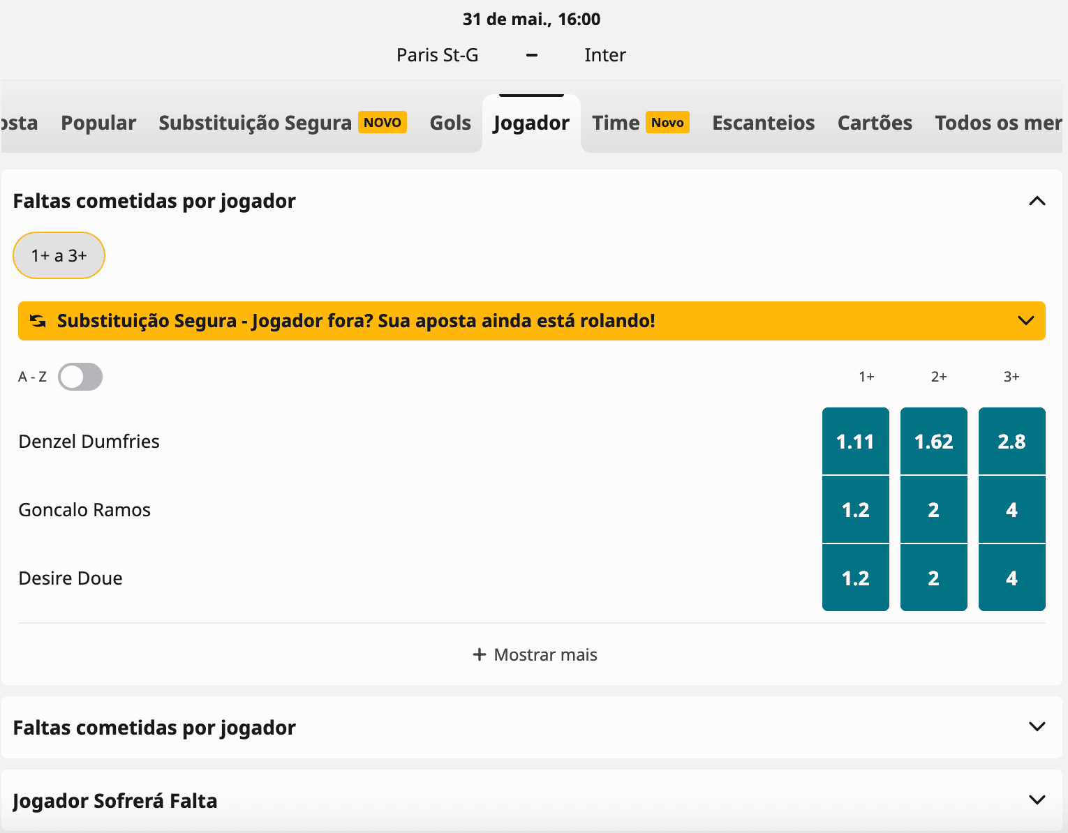 como apostar em faltas na betfair
