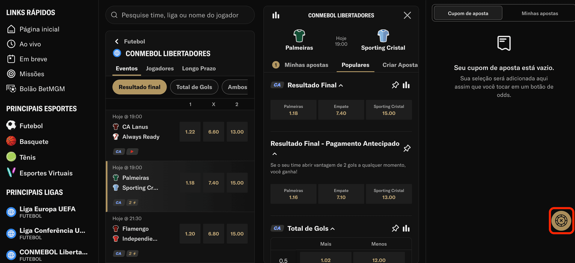 atalho jogos cassino betmgm