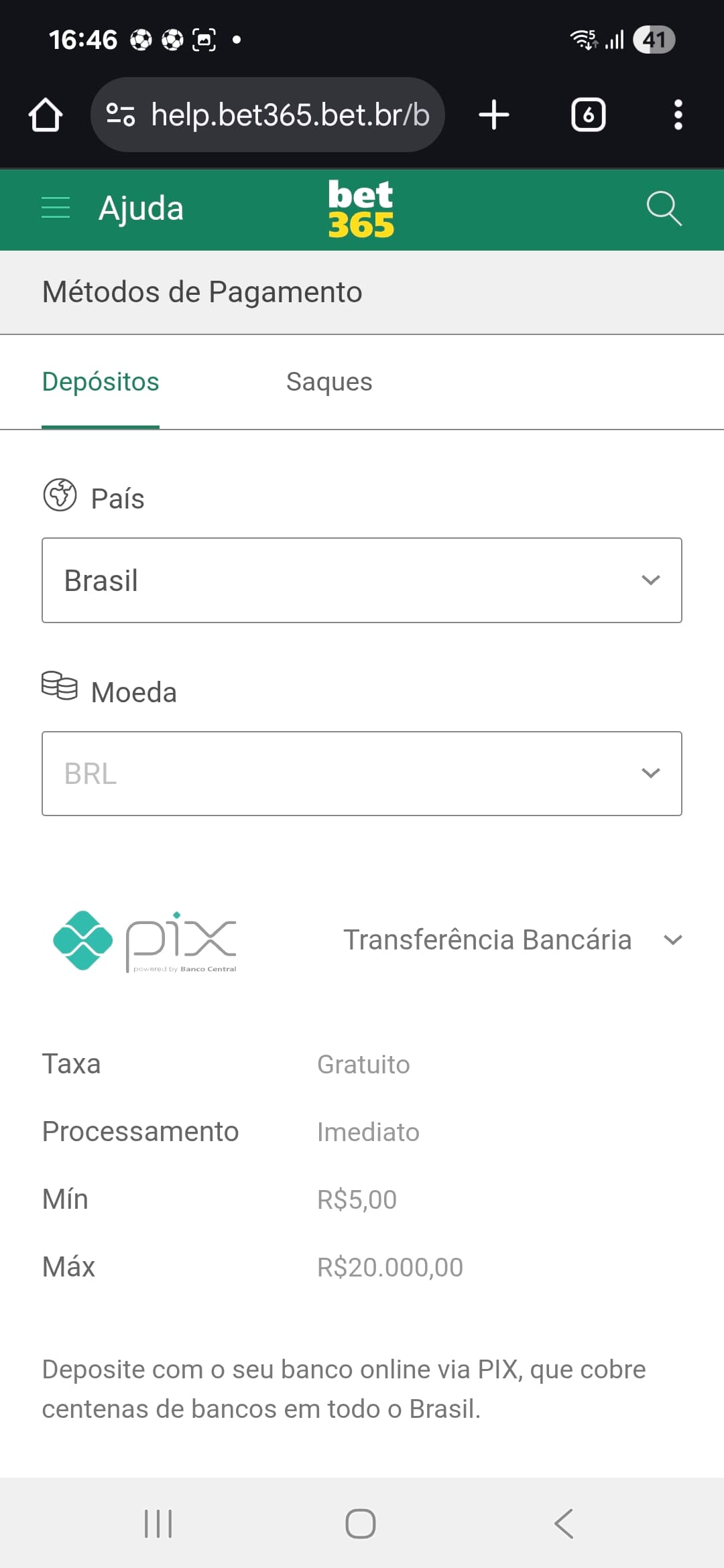 bet365 deposito como fazer pix na plataforma
