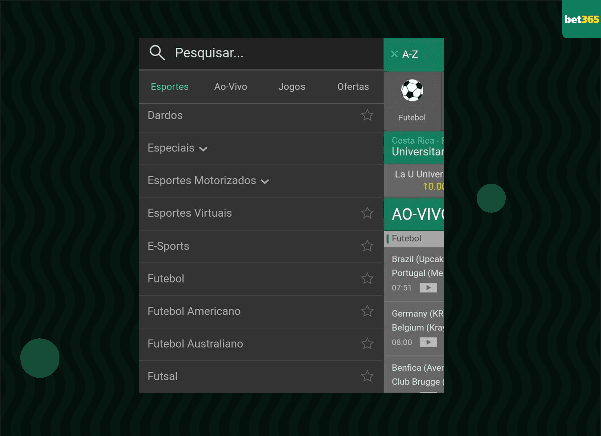 lista de esportes para apostar bet365