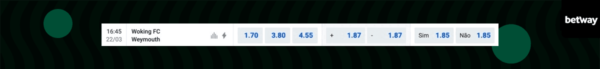 odds decimais betway