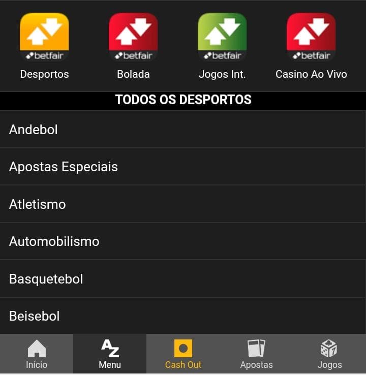 esportes para apostar betfair